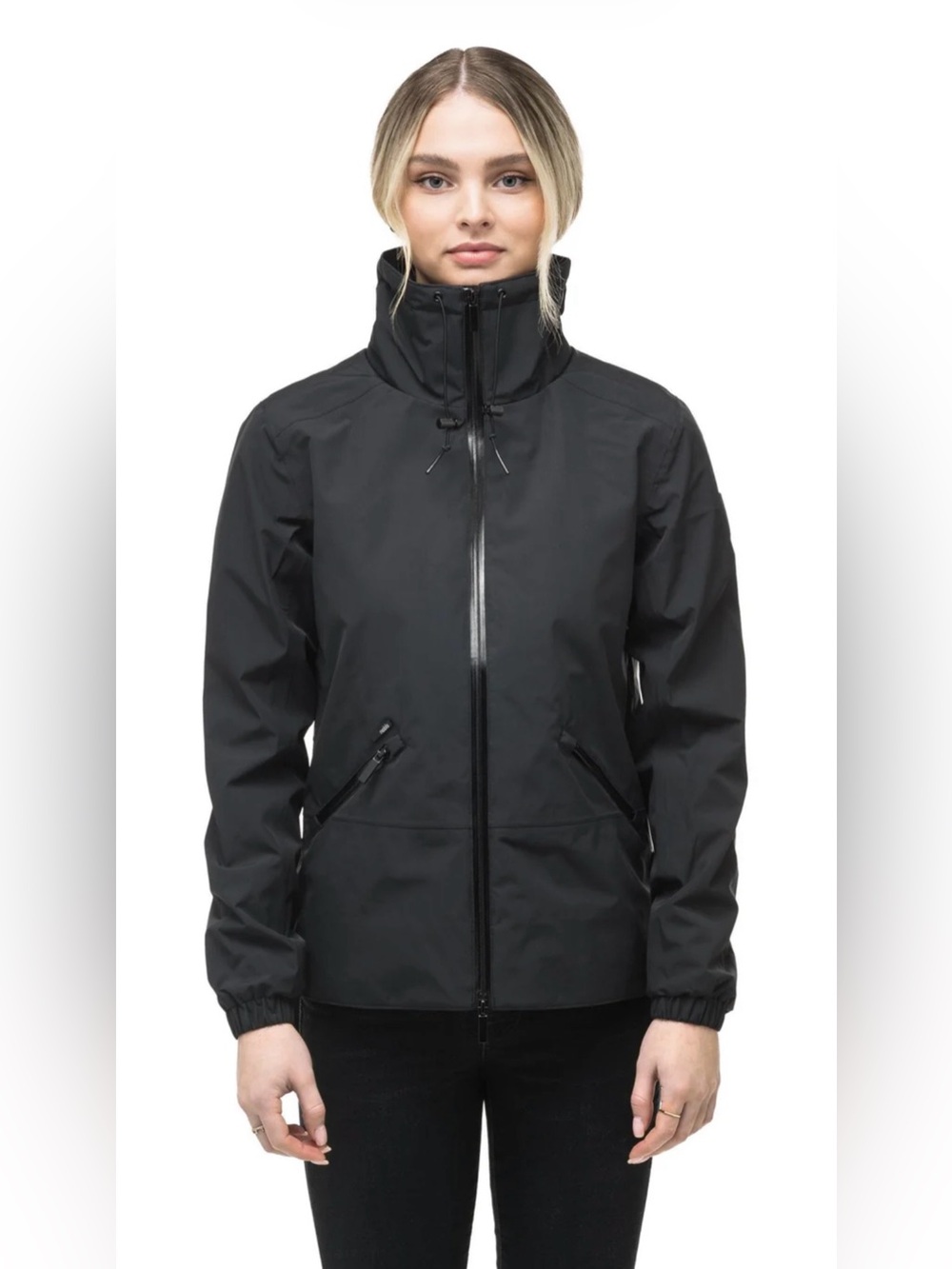 Nobis Women’s Waterproof Windproof Tech Leah Shell Rain Jacket Black Size Small